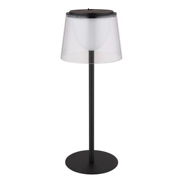 Globo - Lâmpada de mesa exterior tátil LED regulável LED/1,8W/5V IP44 1800 mAh preta/transparente