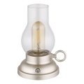 Globo - Lâmpada de mesa recarregável com toque e dimmer LED/1W/3,7V 1200 mAh cromo fosco