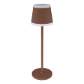 Globo - Lâmpada de mesa recarregável com toque e dimmer LED/4,6W/3,7V 3000K 1800mAh marrom IP54