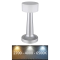 Globo - Lâmpada de mesa tátil LED regulável LED/1W/3,7V 2700K/4000K/6500K 800 mAh USB cromo fosco
