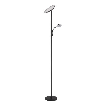 Globo - Lâmpada de pé LED regulável LED/20W/230V+ LED/5W 3000/4000/6500K preta