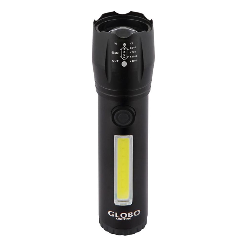 Globo - Lanterna recarregável LED/3W/5V + COB/3W 5500K 1200 mAh