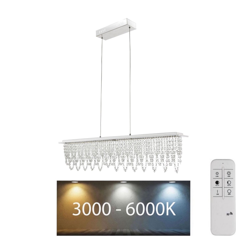 Globo - LED Regulação cristal candelabro suspenso LED/24W/230V 3000-6000K + controlo remoto