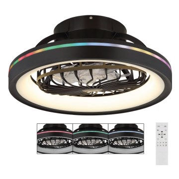 Globo - LED RGB Regulação teto ventoinha LED/40W/230V 2700-6500K + comando