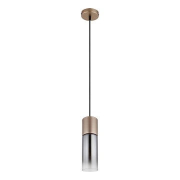 Globo - Pendente em cabo 1xE27/25W/230V bronze Ø 10,5 cm