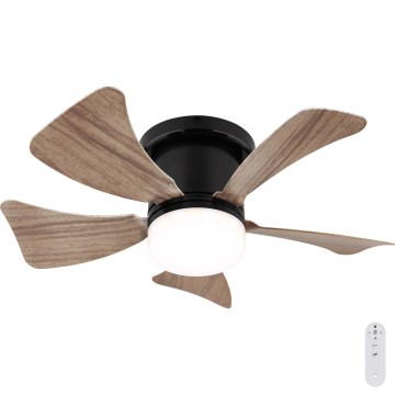Globo - Ventoinha de teto LED com regulação LED/10W/230V 3000-6500K castanho + comando