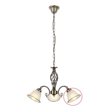 Globo - Vidro de reposição para lustre ODIN E27, branco, Ø 16 cm