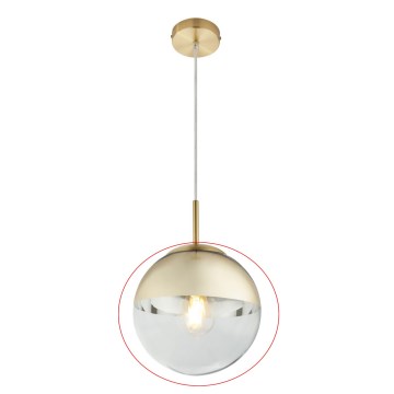 Globo - Vidro de substituição para lustre VARUS E27, dourado, diâmetro 20 cm