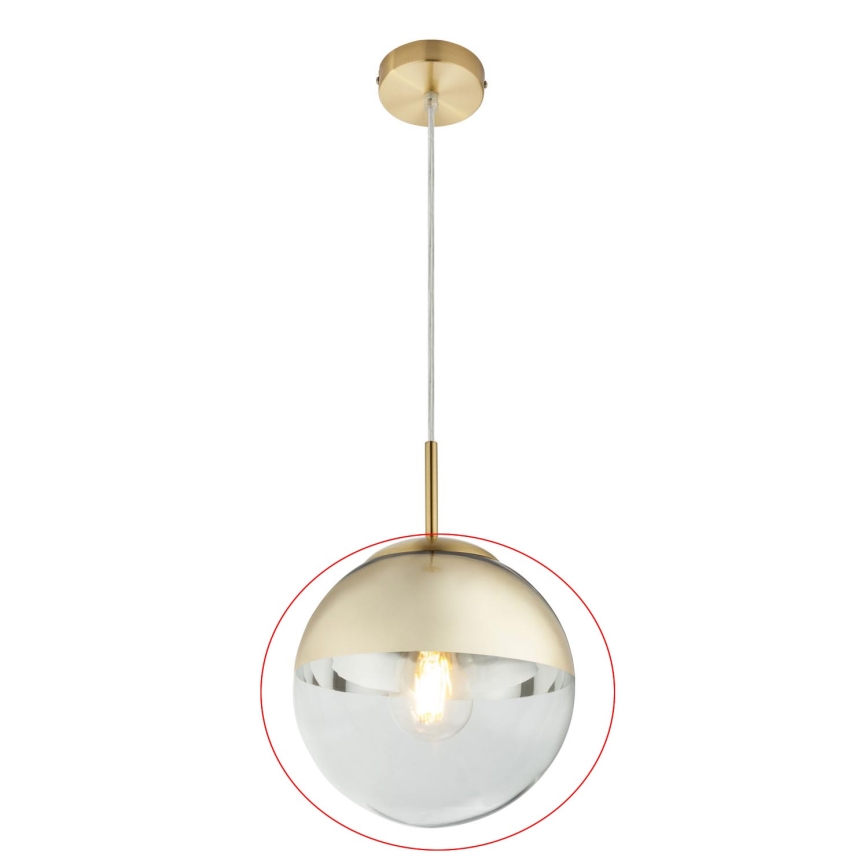 Globo - Vidro de substituição para lustre VARUS E27, dourado, diâmetro 20 cm