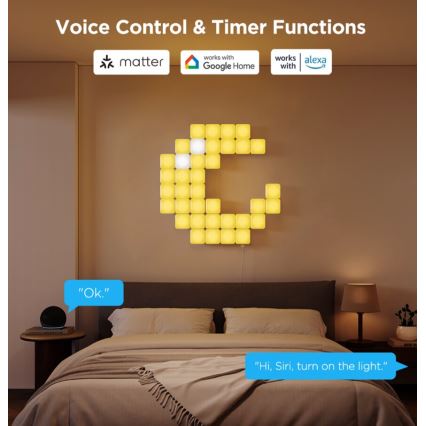 Govee - 10x Painéis inteligentes mini RGBIC Wi-Fi