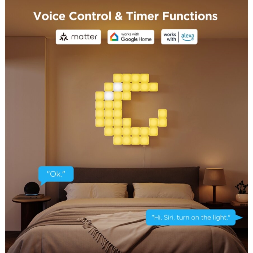 Govee - 10x Painéis inteligentes mini RGBIC Wi-Fi