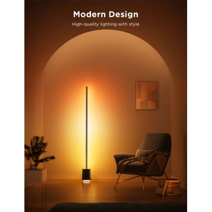 Govee - Candeeiro de chão LED com regulação e colunas Pro RGBICWW 2200-6500K Wi-Fi + comando