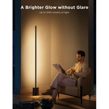 Govee - Candeeiro de chão LED com regulação e colunas Pro RGBICWW 2200-6500K Wi-Fi + comando