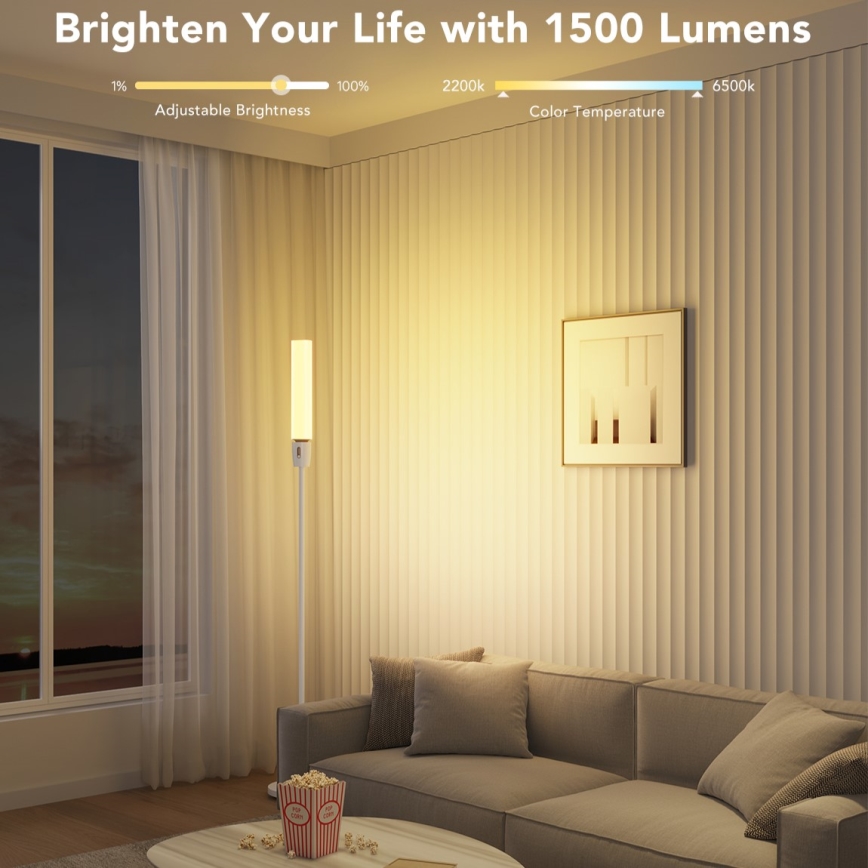 Govee - Candeeiro de chão LED com regulação CYLINDER SMART RGBICWW 2200-6500K