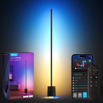 Govee - Candeeiro de chão LED com regulação e colunas Pro RGBICWW 2200-6500K Wi-Fi + comando