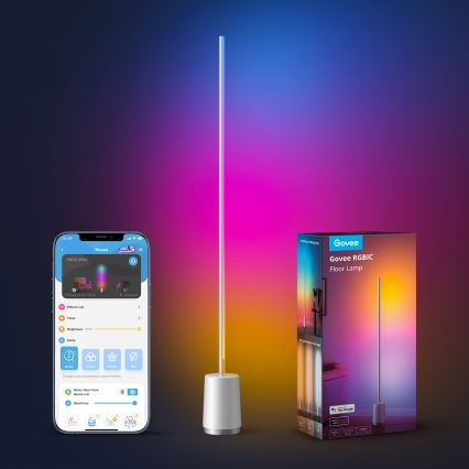 Govee - Candeeiro de chão LED com regulação Lyra Smart RGBICWW 2200-6500K Wi-Fi + comando