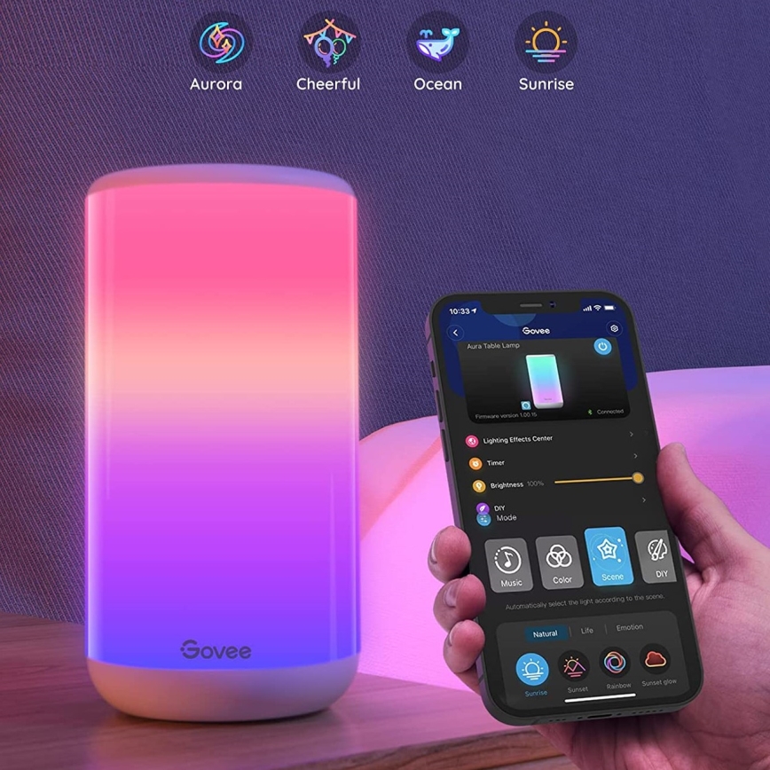 Govee - Candeeiro de mesa LED RGBIC com regulação AURA 2 2200-6500K Wi-Fi Matter