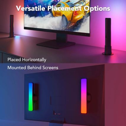 Govee - CONJUNTO 2x Flow Plus SMART LED TV & Gaming - RGBICWW Wi-Fi