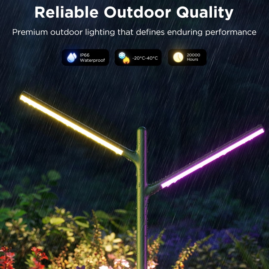 Govee- CONJUNTO 2x Lâmpadas de exterior LED RGBICWW regulável LED/36W/230V IP66 2700-6500K Wi-Fi
