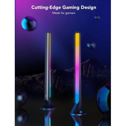 Govee - CONJUNTO 2x Smart Gaming Wi-Fi LED RGBIC Panels + Smart Dual + controlo remoto
