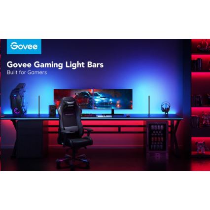 Govee - CONJUNTO 2x Smart Gaming Wi-Fi LED RGBIC Panels + Smart Dual + controlo remoto