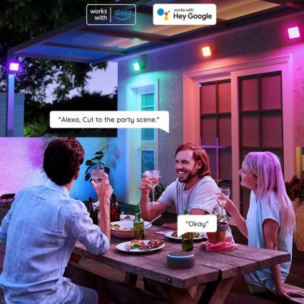 Govee - CONJUNTO 4x Flood Lights exterior SMART LED iluminações Wi-Fi IP66