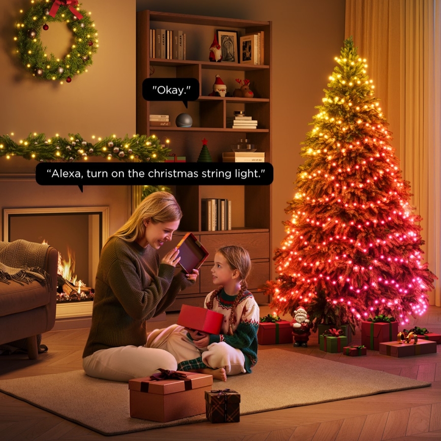 Govee - Corrente de Natal LED RGBICW para exterior 2700-6500K 20m Wi-Fi Matter IP66