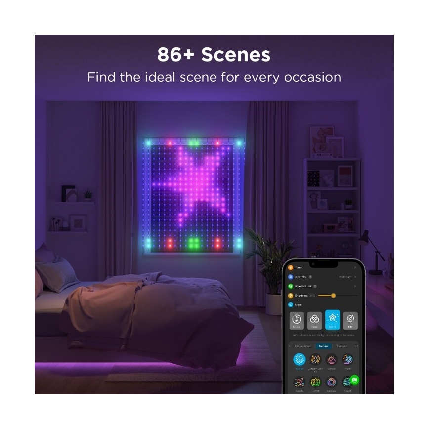 Govee - Corrente decorativa LED RGB regulável LED/15W/230V IP65 Wi-Fi