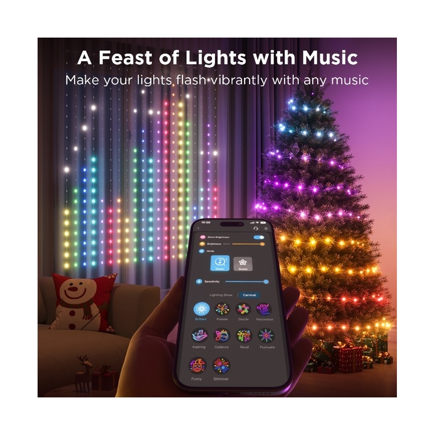 Govee - Corrente decorativa LED RGB regulável LED/15W/230V IP65 Wi-Fi