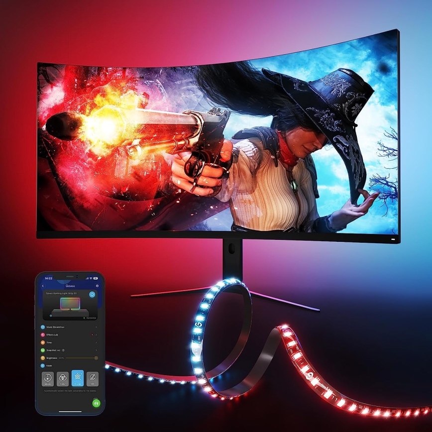Govee - Dreamview G1 Smart LED RGBIC monitor iluminação 27-34" Wi-Fi