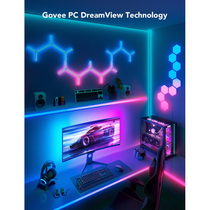 Govee - Dreamview G1 Smart LED RGBIC monitor iluminação 27-34" Wi-Fi