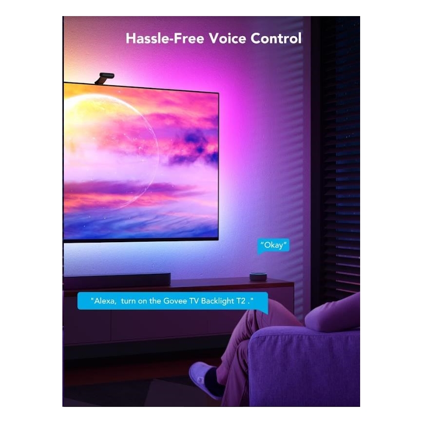 Govee - DreamView T2 DUAL TV 55-65" SMART LED retroiluminação RGBIC Wi-Fi + controlo remoto