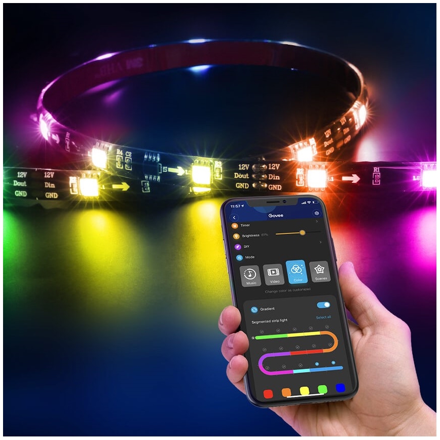 Govee - DreamView T2 DUAL TV 55-65" SMART LED retroiluminação RGBIC Wi-Fi + controlo remoto