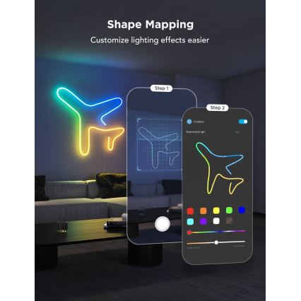Govee - Fita LED dobrável Neon 2 MATTER 3m RGBIC Wi-Fi IP67