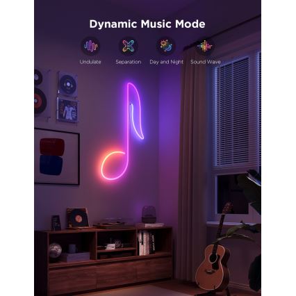 Govee - Fita LED dobrável Neon 2 MATTER 3m RGBIC Wi-Fi IP67