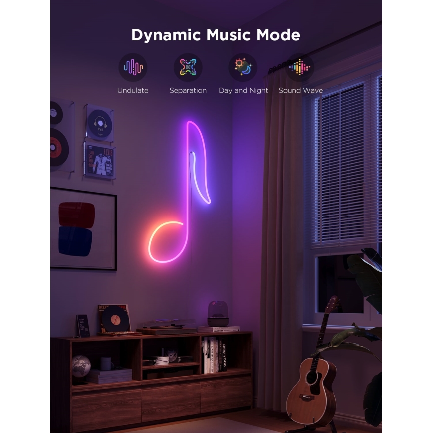 Govee - Fita LED dobrável Neon 2 MATTER 3m RGBIC Wi-Fi IP67