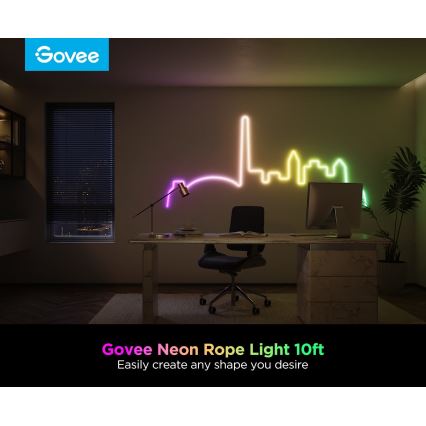 Govee - Fita LED dobrável Neon 2 MATTER 3m RGBIC Wi-Fi IP67