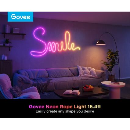 Govee - Fita LED dobrável Neon 2 MATTER 5m RGBIC Wi-Fi IP67