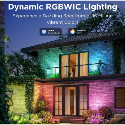 Govee - CONJUNTO 2x LED RGBWW Holofote regulável LED/12W/230V IP67 2700-6500K Wi-Fi