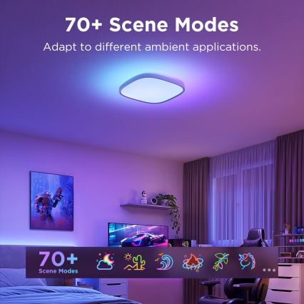 Govee - Iluminação de teto LED RGBIC com regulação LED/24W/230V 2700-6500K Wi-Fi