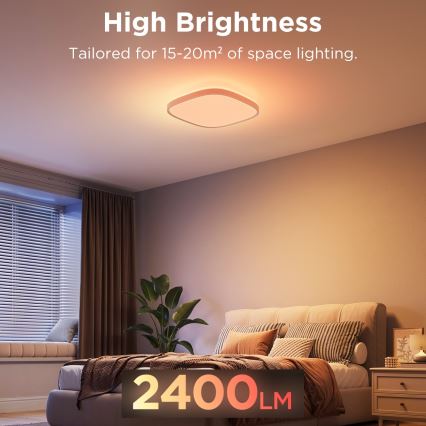 Govee - Iluminação de teto LED RGBIC com regulação LED/24W/230V 2700-6500K Wi-Fi