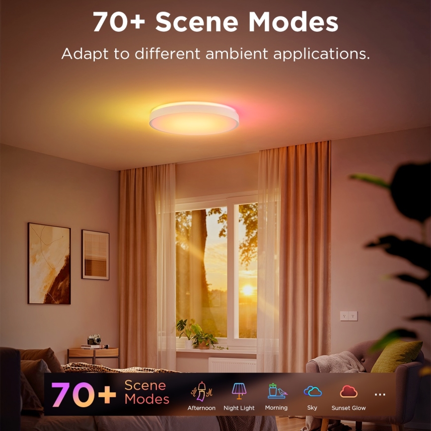 Govee - Iluminação de teto LED RGBIC com regulação LED/49W/230V 2700-6500K Wi-Fi