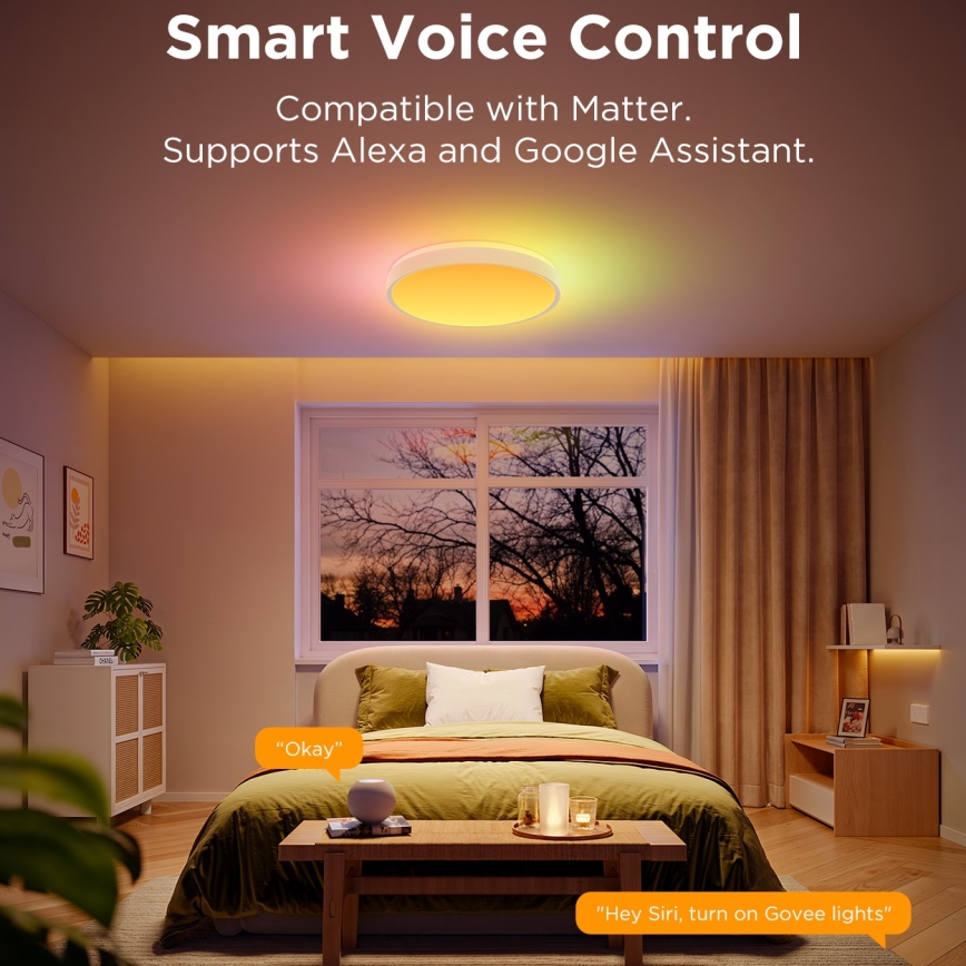 Govee - Iluminação de teto LED RGBIC com regulação LED/49W/230V 2700-6500K Wi-Fi