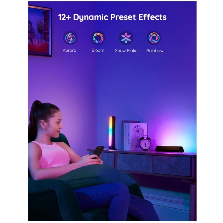 Govee - CONJUNTO 2x Flow Plus SMART LED para TV e Jogos - RGBICWW Wi-Fi