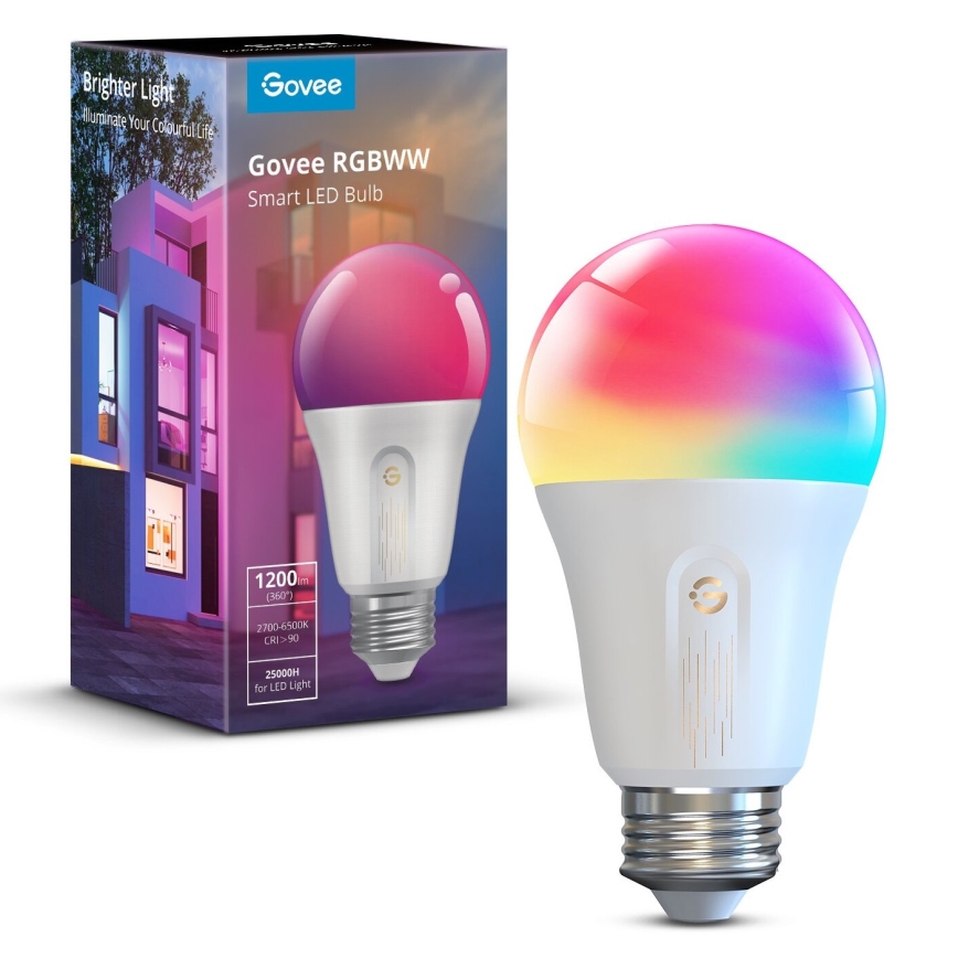 Govee - Lâmpada LED RGBWW com regulação Smart E27/12W/230V 2700-6500K Wi-Fi