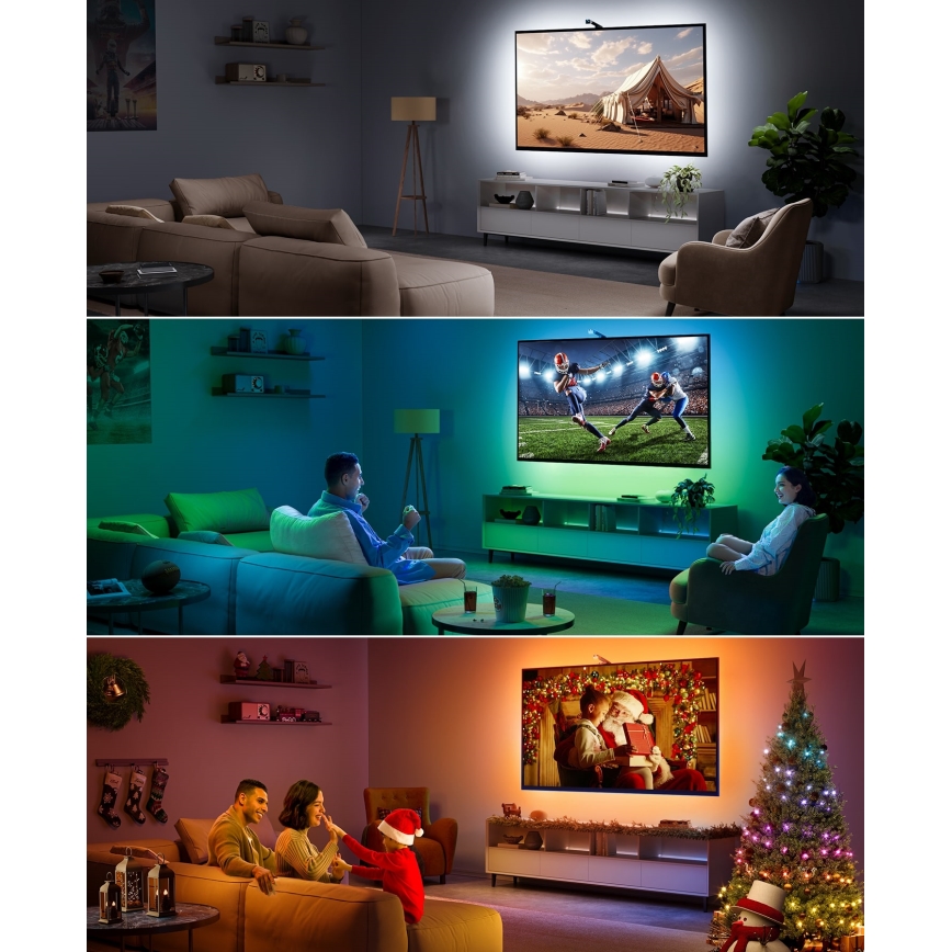 Govee - Luz de fundo para TV 3 Lite TV 55-65” SMART LED RGBICW Wi-Fi IP67 + comando