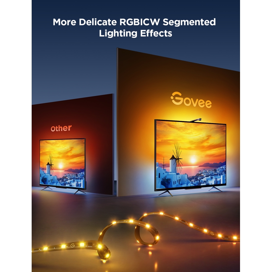 Govee - TV Backlight 3 Lite TV 75-85 SMART LED retroiluminação RGBICW Wi-Fi IP67