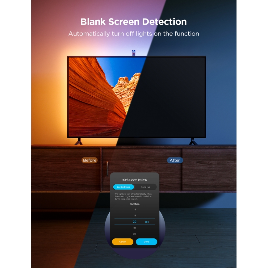 Govee - TV Backlight 3 Lite TV 75-85 SMART LED retroiluminação RGBICW Wi-Fi IP67