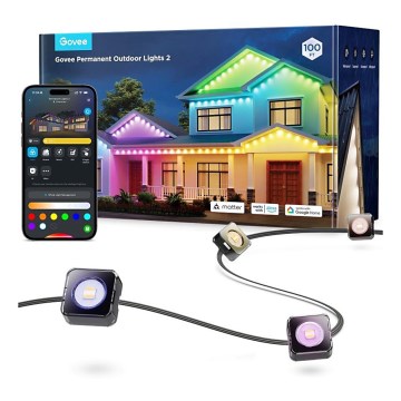 Govee - Luzes em corda LED RGBIC 30m Wi-Fi Matter IP67