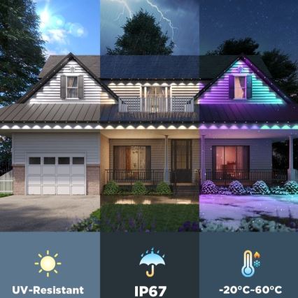 Govee - Luzes em corda LED RGBIC 30m Wi-Fi Matter IP67
